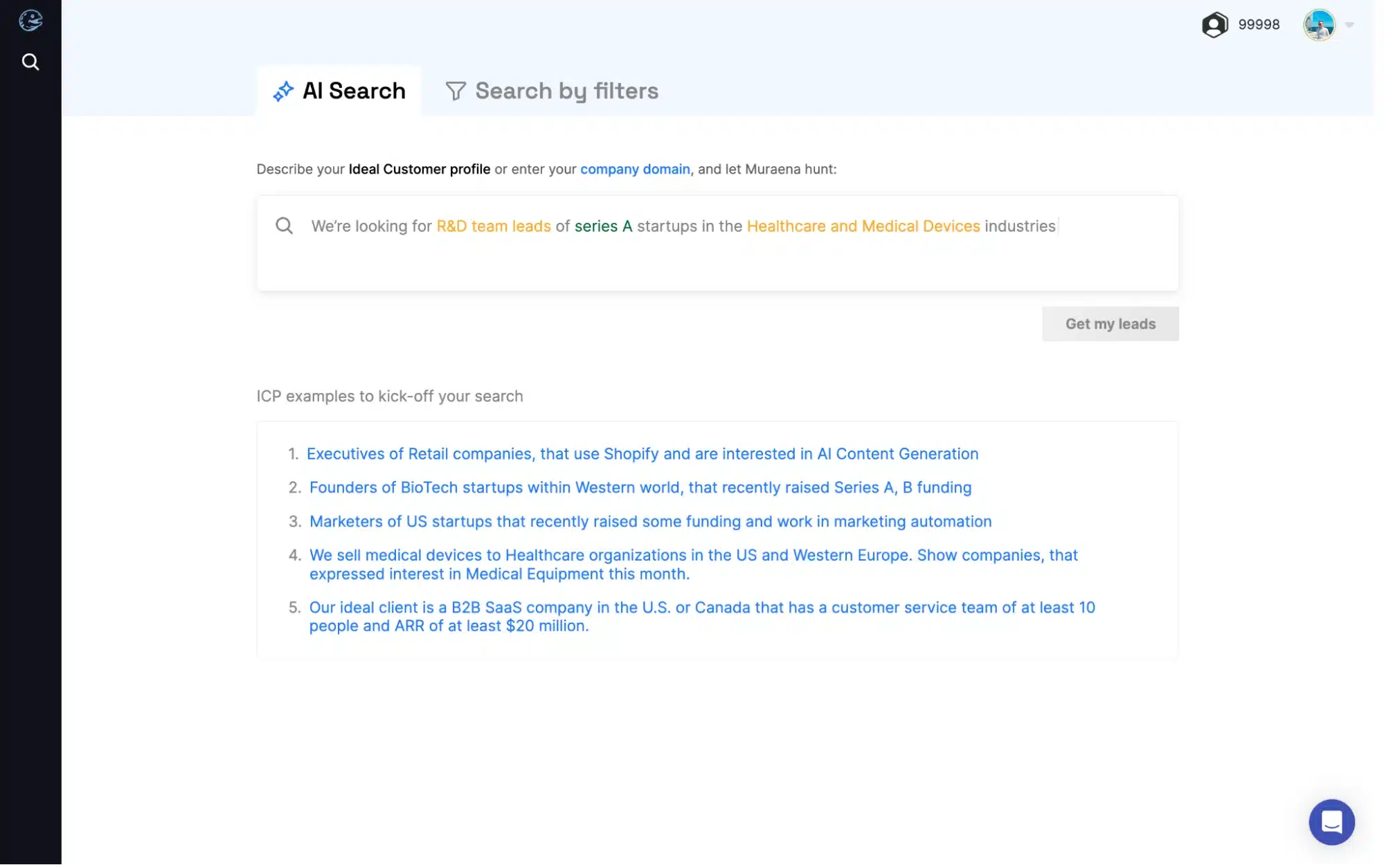 Muraena Lifetime Deal $59 | Access over 140 million B2B leads 3 AI search